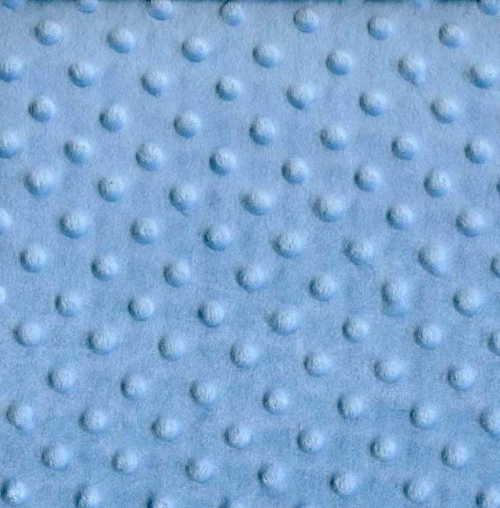Alison BLUE Embossed Dimple Dots Soft Velvety Faux Fur Fabric by the Yard - 10090