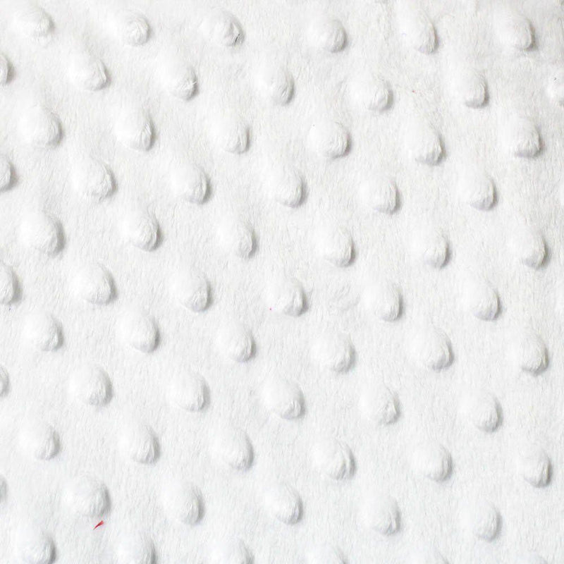 Alison WHITE Embossed Dimple Dots Soft Velvety Faux Fur Fabric by the Yard - 10090