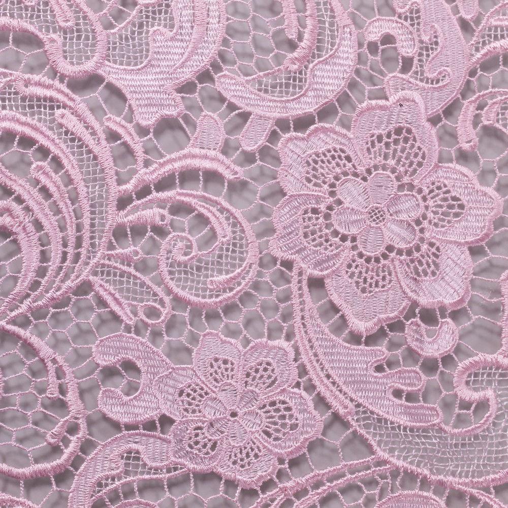 Pink guipure deals lace fabric