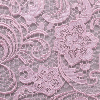 Maggie PINK Guipure Venice Medium Weight Lace Fabric by the Yard - 10019