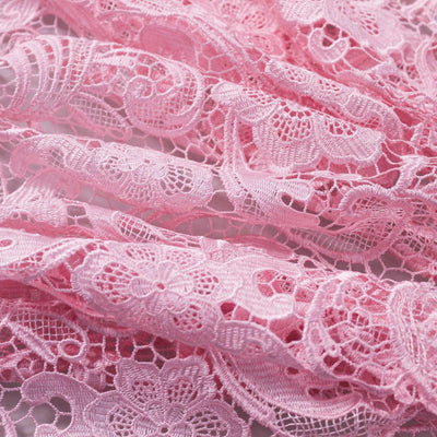 Maggie PINK Guipure Venice Medium Weight Lace Fabric by the Yard - 10019