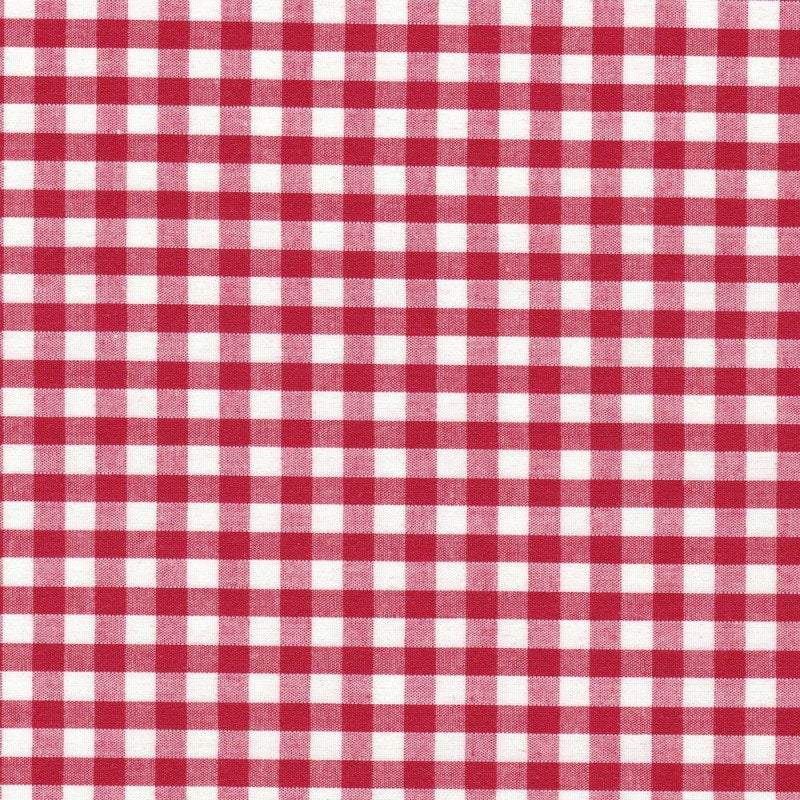 Carly RED Mini Checkered Gingham Poly Cotton Fabric by the Yard - 10114