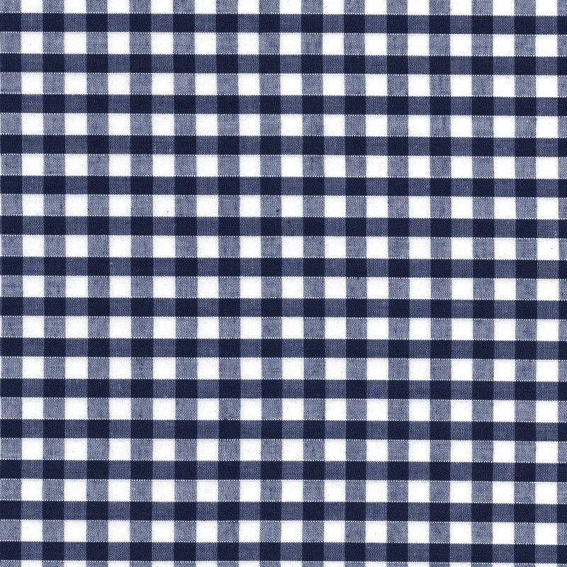 Carly NAVY BLUE Mini Checkered Gingham Poly Cotton Fabric by the Yard - 10114