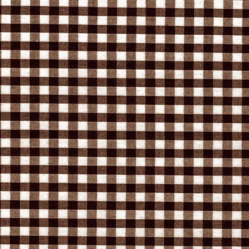 Carly BROWN Mini Checkered Gingham Poly Cotton Fabric by the Yard - 10114