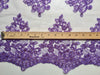 Brianna LILAC Polyester Floral Embroidery with Sequins on Mesh Lace Fabric by the Yard - 10020