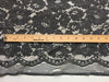Summer CHARCOAL GREY Floral Pattern Double Dyed Flat Lace on Mesh Fabric by the Yard - Style 10069