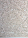 Summer BEIGE Floral Pattern Double Dyed Flat Lace on Mesh Fabric by the Yard - Style 10069