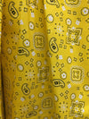 Annabella YELLOW Paisley Floral Print Bandana Poly Cotton Fabric by the Yard - 10114