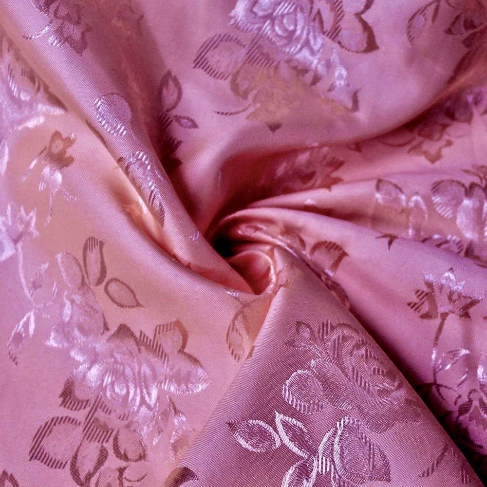 Kayla ROSE Polyester Floral Jacquard Brocade Satin Fabric by the Yard - 10004