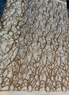 Celeste GOLD Sequins on Mesh Lace Fabric by the Yard - 10134