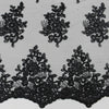 Brianna BLACK Polyester Floral Embroidery with Sequins on Mesh Lace Fabric by the Yard - 10020