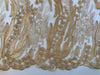 Katelyn GOLD Vines and Swirls Corded Embroidery on Mesh Fabric by the Yard - 10045