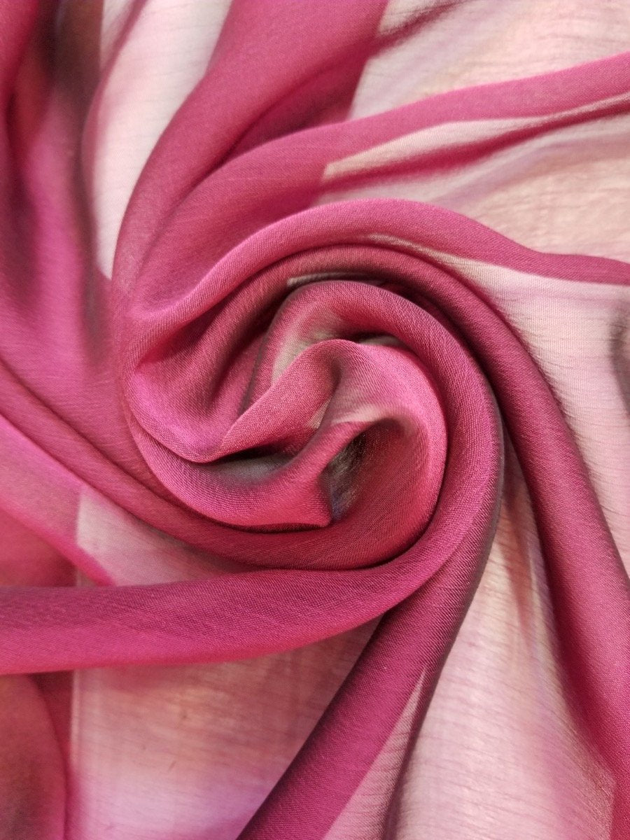 Jolene BURGUNDY Polyester Two-Tone Chiffon Fabric by the Yard - 10135