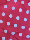 Alicia WHITE Polka Dots on PINK Polyester Cotton Fabric by the Yard - 10099