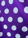Alicia WHITE Polka Dots on PURPLE Polyester Cotton Fabric by the Yard - 10099