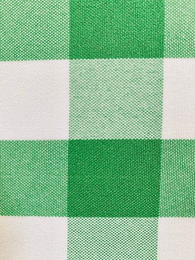 Camille LIME GREEN 1" Big Checkered Gingham Pattern Poly Poplin Fabric by the Yard - 10049