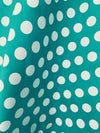 Alicia WHITE Polka Dots on TURQUOISE Polyester Cotton Fabric by the Yard - 10099