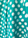 Alicia WHITE Polka Dots on TURQUOISE Polyester Cotton Fabric by the Yard - 10099