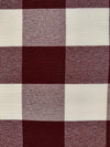 Camille BURGUNDY 1" Big Checkered Gingham Pattern Poly Poplin Fabric by the Yard - 10049