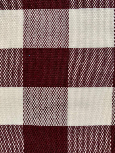 Camille BURGUNDY 1" Big Checkered Gingham Pattern Poly Poplin Fabric by the Yard - 10049