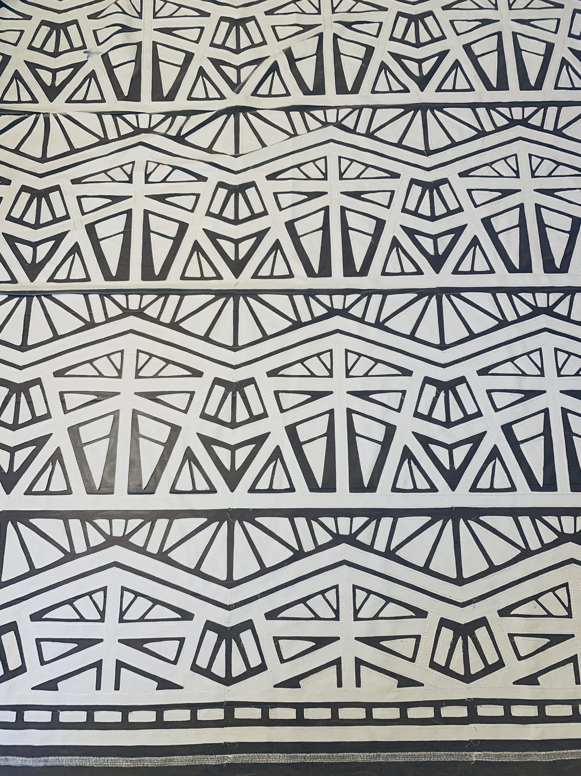 McKinley WHITE Geometric Cutout Vinyl on Mesh Fabric by the Yard - 10105