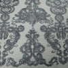 Vivian GREY Polyester Embroidery with Sequins on Mesh Lace Fabric by the Yard for Gown, Wedding, Bridesmaid, Prom - 10003