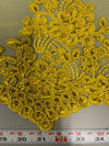 Brianna BRIGHT YELLOW Polyester Floral Embroidery with Sequins on Mesh Lace Fabric by the Yard - 10020