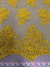 Brianna BRIGHT YELLOW Polyester Floral Embroidery with Sequins on Mesh Lace Fabric by the Yard - 10020