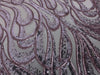Lorelei DUSTY PINK Swirls Sequins on Mesh Lace Fabric by the Yard - 10133