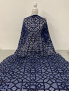 Meredith NAVY BLUE Trellis Pattern Sequins on Mesh Lace Fabric by the Yard - 10146