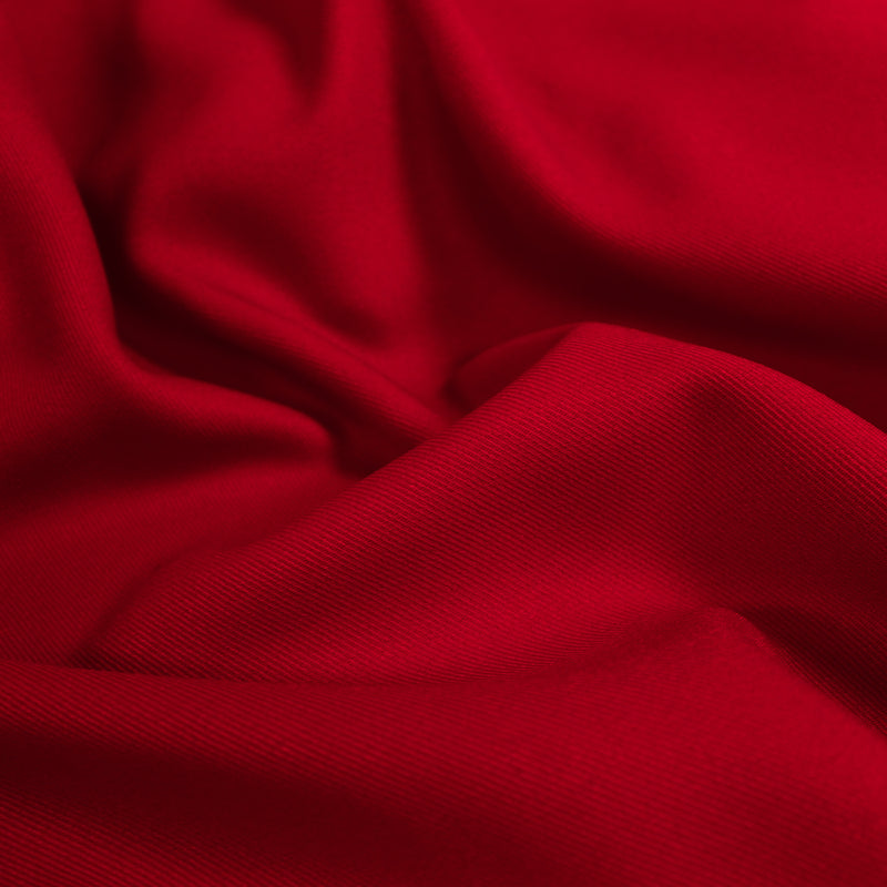 Delaney RED Polyester Gabardine Fabric by the Yard for Suits, Overcoats, Trousers/Slacks, Uniforms